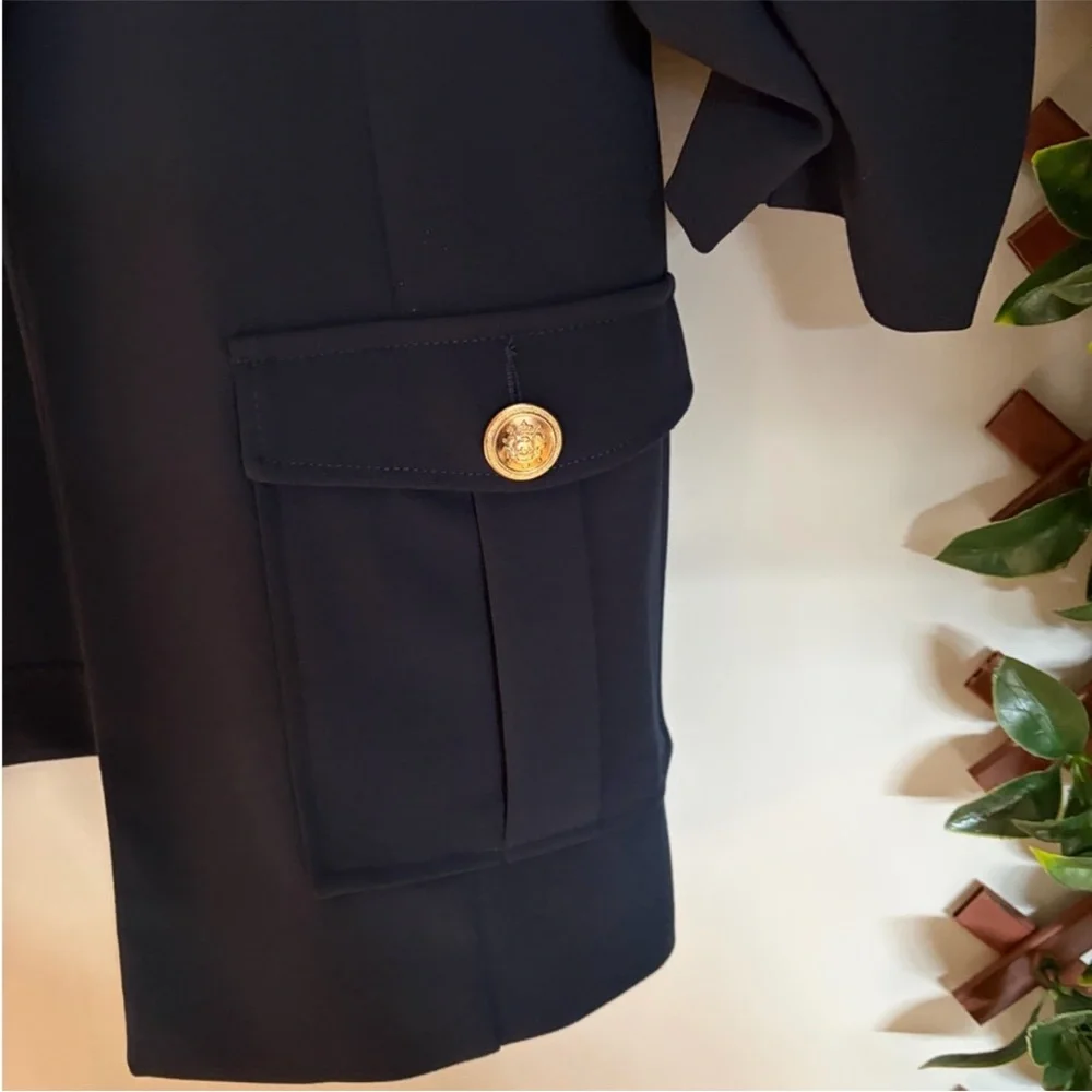 Suzy Shier Navy Blue Knit Blazer - Picture 2 of 5